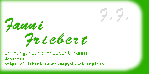fanni friebert business card